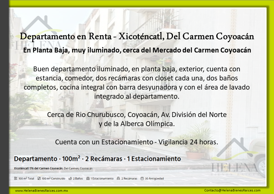 Del Carmen, Coyoacan 04100, 2 Habitaciones Habitaciones,DEPARTAMENTO,EN RENTA,1122