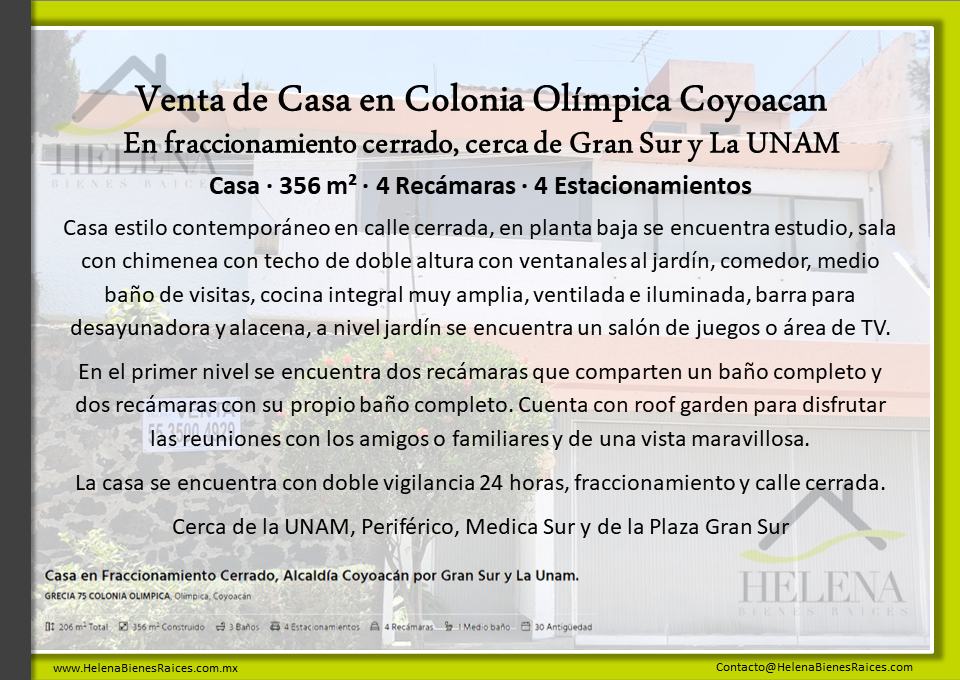 Olimpica Coyoacan, Coyoacan 04710, 4 Habitaciones Habitaciones,CASA HABITACIÓN,EN VENTA,1173