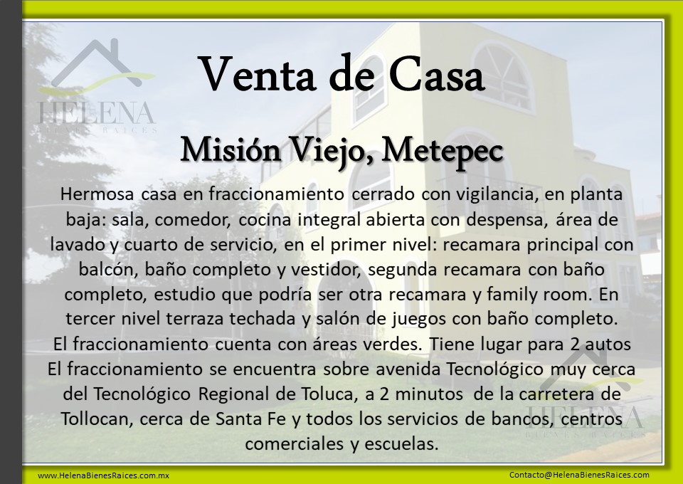 Misión Viejo, Estado de México 52150, 2 Habitaciones Habitaciones,CASA HABITACIÓN,EN VENTA,1012