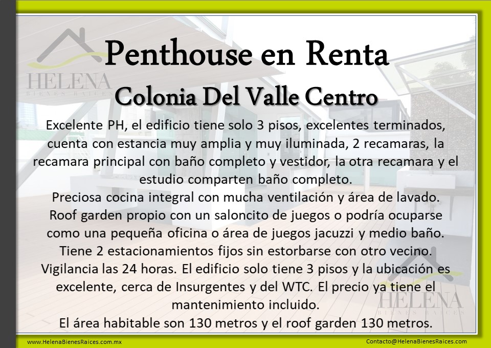 Del Valle Centro, Benito Juárez 03100, 2 Habitaciones Habitaciones,DEPARTAMENTO,EN RENTA,1014