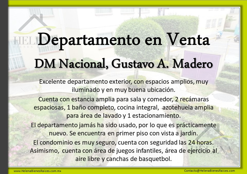 DM Nacional, Gustavo A. Madero 07450, 2 Habitaciones Habitaciones,DEPARTAMENTO,EN VENTA,1024