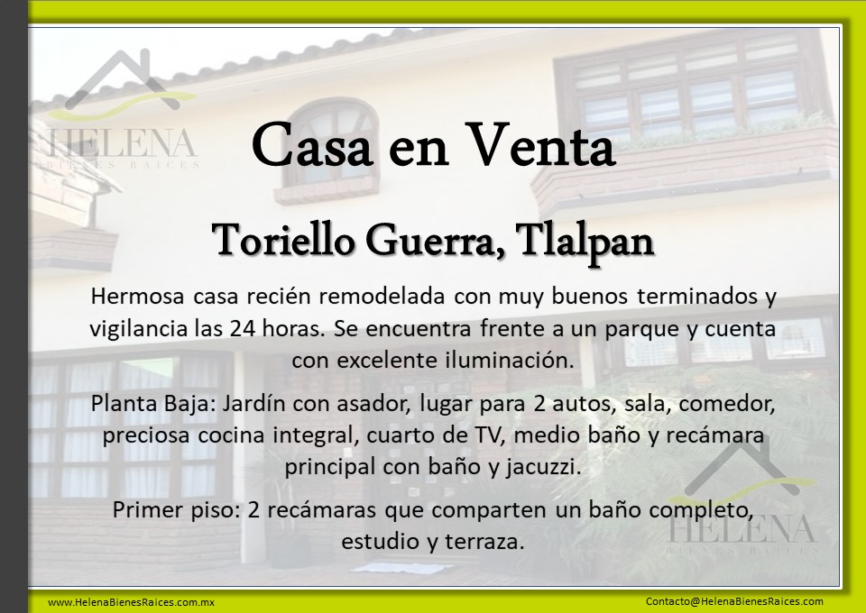 Toriello Guerra, Tlalpan 14050, 3 Habitaciones Habitaciones,CASA HABITACIÓN,EN VENTA,1027