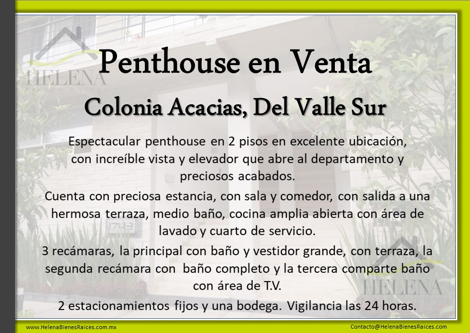 Colonia Acacias, Benito Juárez 03240, 3 Habitaciones Habitaciones,DEPARTAMENTO,EN VENTA,1032