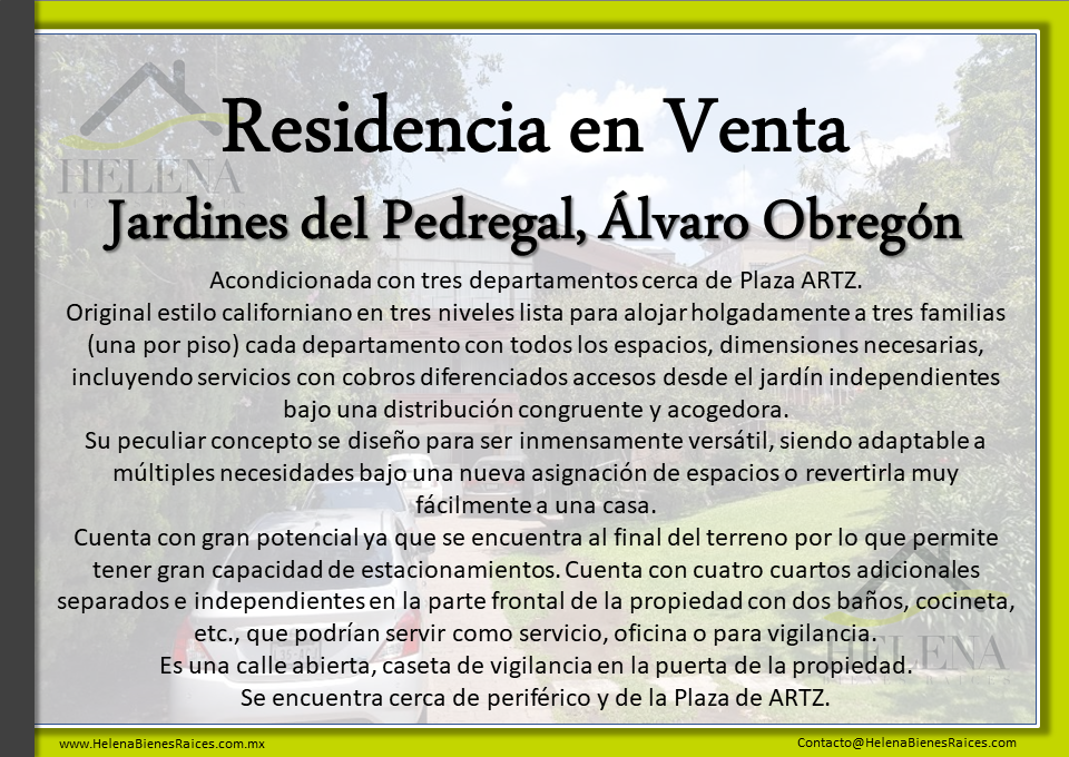 Jardines del Pedregal, Alvaro Obregón 01900, 6 Habitaciones Habitaciones,CASA HABITACIÓN,EN VENTA,1051