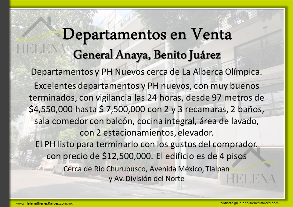 General Anaya, Benito Juárez 03340, 3 Habitaciones Habitaciones,DEPARTAMENTO,EN VENTA,1069