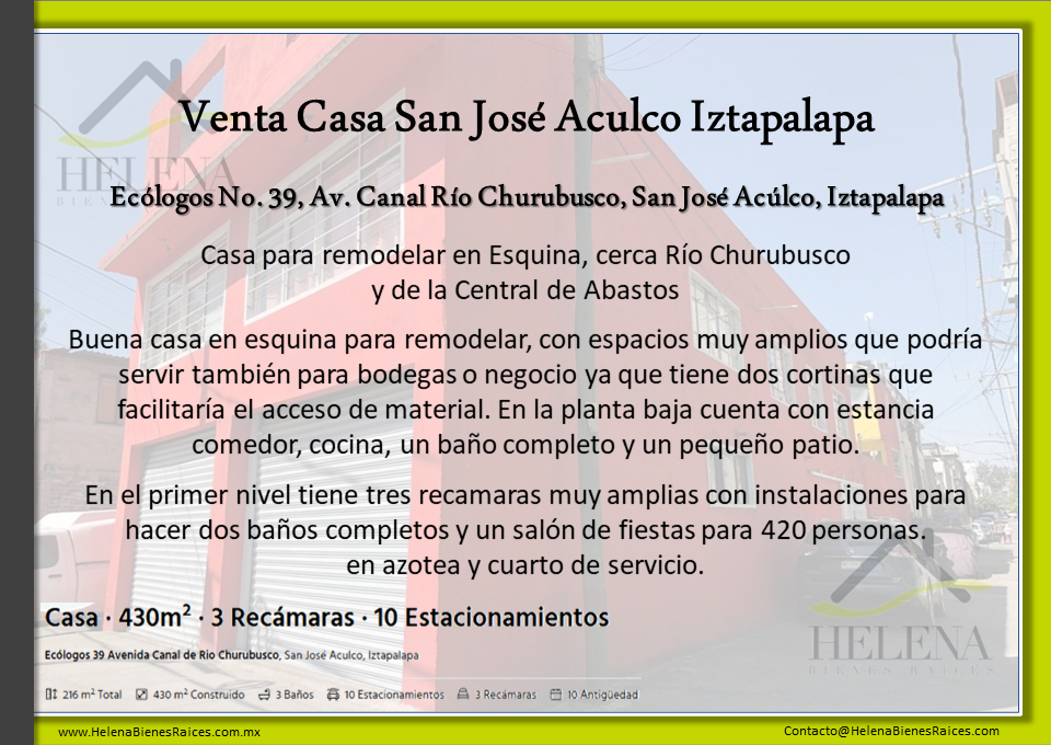 San José Aculco, Iztapalapa 09410, 3 Habitaciones Habitaciones,CASA HABITACIÓN,EN VENTA,1075